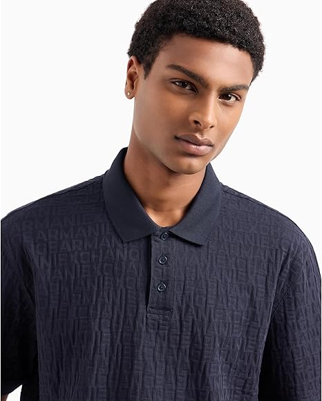 Armani Exchange Men's Mercerized Cotton AX Jacquard Regular